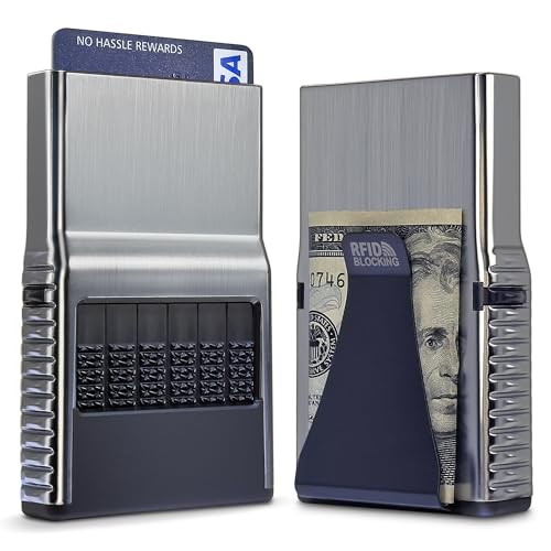 ACM 2.0 with Money Clip, Individual Card Selection, Scratch & Damage Free Card Protection, RFID Blocking Wallet for Men & Women (Chrome Silver)