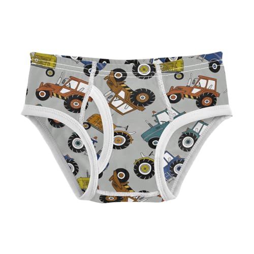 Boys' Exclusive Briefs Toddler Underwear 95% Combed Cotton Boxerbriefs 2T Tractor Cars Farm Vehicle 14