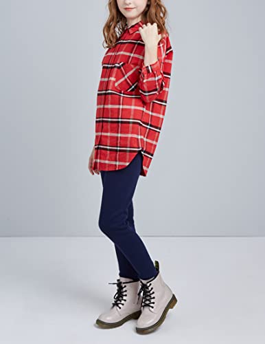 Kiench Girls' Fleece Lined Leggings Winter Cotton Thick Stretchy Pants 2-Pack3