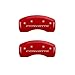 MGP Caliper Covers 13008SCV6RD Corvette C6 Logo Type Caliper Cover with Red Powder Coat Finish and Silver Characters, (Set of 4)