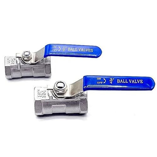 valvola a sfera, valvola a sfera in acciaio inox, 1 pz Valvole con filettatura femmina in acciaio inossidabile 1/4 "3/8" 1/2 "3/4" 1 "1-1/4" 1-1/2 ", valvola a sfera a passaggio pieno SS304 2P con man