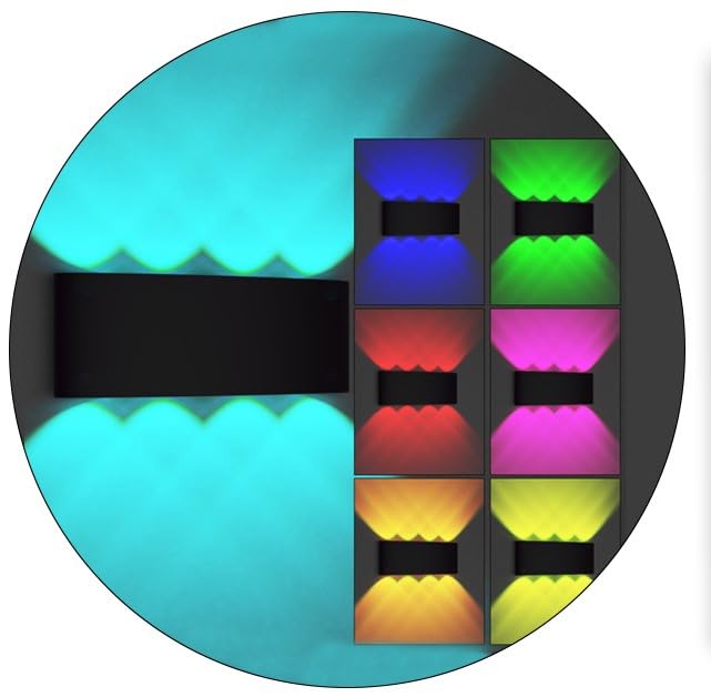 fizzytech Multicolor RGB 8 Watts 8 Ray Up-Down Colour Changing LED Aluminium Waterproof Wall Light Lamp Suitable for Wall Decor in Bedrooms, Living Rooms, Lights of Home Decoration (B0C5MN865F) Amazon Price History, Amazon Price Tracker