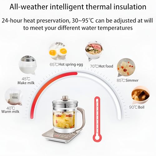 Tetera eléctrica inteligente multifuncional 1.8L acero inoxidable miniatura 4