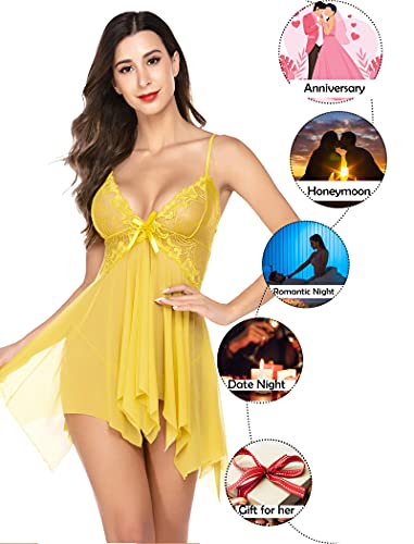 Image of Avidlove Lingerie for Women Lace Babydoll Sleepwear Boudoir Outfits Plus Size Langeray XS-5XL
