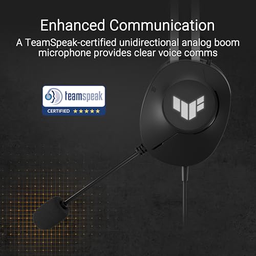 ASUS TUF H1 GEN II Casque Gaming Filaire Haut parleurs ASUS Essence de 40 mm Son Surround virtuel 7.1 Microphone certifié TeamSpeak Conception légère de 297 grammes - vue 10