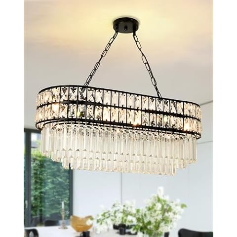 Seenvlog Black Crystal Chandelier Light Cover