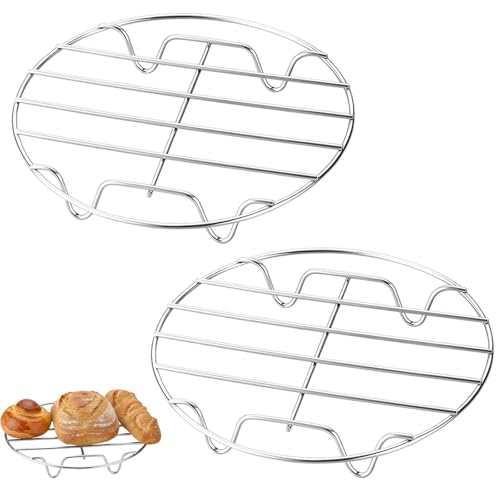 ZocRjvN 2 Stück Dämpfeinsatz，Edelstahl Topfuntersetzer, Edelstahl Dampfeinsatz Für Topf, Dünsteinsatz Und Kuchengitter Rund, Ideal Für Dämpfen, Kühlen Und Backen