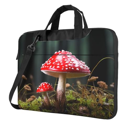 Sacoche pour ordinateur portable au café avec son motif champignon