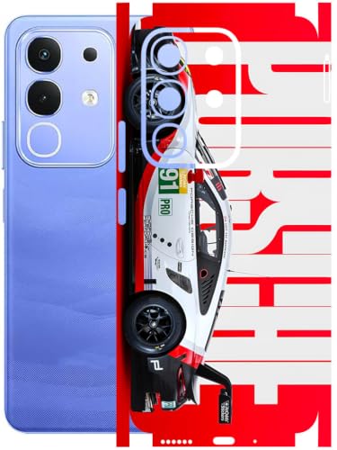 Image of AtOdds Full Body Skin Wrap Compatible with IQOO Z10x - Porch-RED | Premium Back Screen Guard Protector, Precision-cut Skin Sticker with Scratchproof Matte Finish, Peels off with zero residue