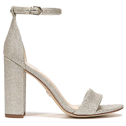 Sam Edelman Women's Yaro Heeled Sandal Light Gold Glam Mesh 7.5 Medium Us #TOP1