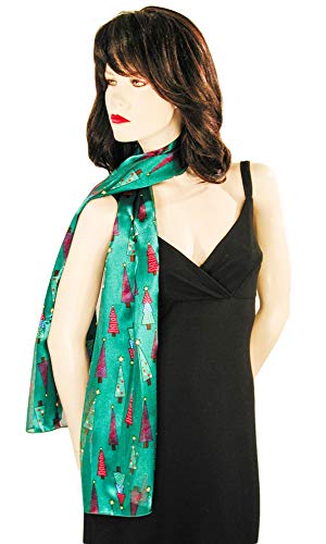 Colorful Christmas Tree Holiday Scarves with Gift Box Option3