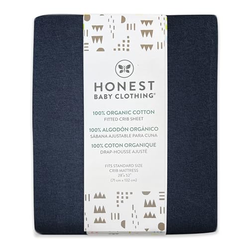 Image of HonestBaby Unisex-Baby Classics Fitted Crib Sheets Set Standard Mattress, 100% Organic Cotton Baby Boys, Girls, Neutral, 1 Pack - Lavender, One Size