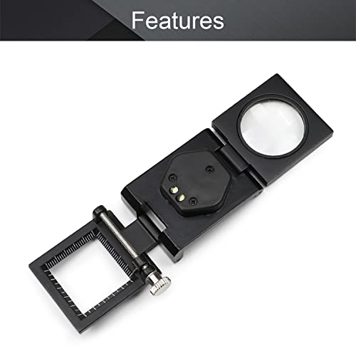 Image of Othmro 1Pcs 10X Magnifying Glass, 1.1 inch Lens Size Mini Three-Folding Magnifier Zinc Alloy Magnifying Glass with Scale for Textile Optical Jewelry Tool Black
