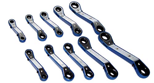 Set de llaves de carraca offset 10 piezas métrico y SAE miniatura 1