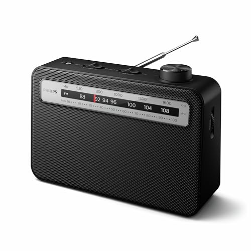 Phillips TAR2506/12 Radio Portátil FM/MW Analógica UKW/MW, Funciona con Electricidad o Pilas, Interiores y Exteriores, Diseño Clásico, Negro 210 mm x 149 mm x 66.3 mm Phillips TAR2506/12 Radio Portátil FM/MW Analógica UKW/MW, Funciona con Electricidad o Pilas, Interiores y Exteriores, Diseño Clásico, Negro 210 mm x 149 mm x 66.3 mm