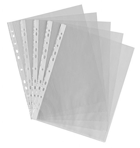 Image of 25 x A2 Portrait Glass Clear Punched Pockets Wallets Ring Binder File Sleeves Poly