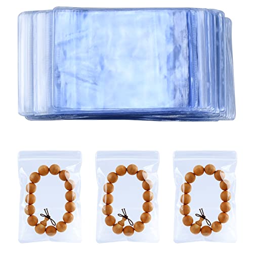 Antitarnish Jewelry Rings Earrings Packing Storage Pouch 100 PCS PVC Clear Jewelry Anti Oxidation Zipper Bags 2 x 2.8 INCH Transparent Jewellery Pouch Thick Airtight Storage Sack