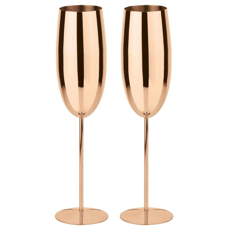 Flautas de champán de cobre Sambonet Punner Mixology juego de 2 copas elegantes para brindis