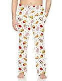 Vogseek Mens 3D Print Pajama Pants, Funny Sleep Wear Lounge Pj for Men, Men's Separate Bottoms with Pockets, Food, Pizza Hamburger, Medium