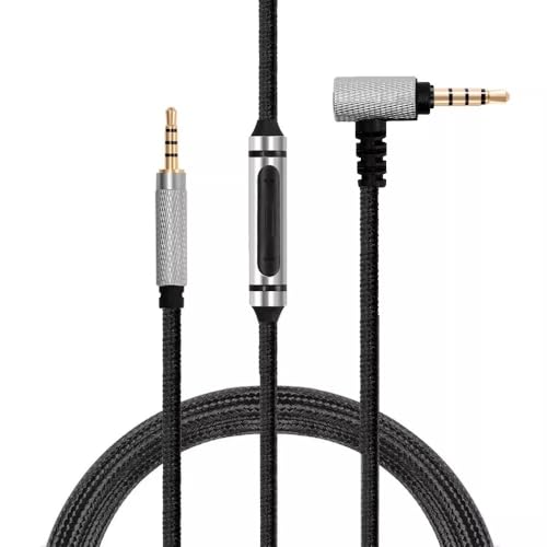 Cable de extensión de audio trenzado de nailon de repuesto compatible con Bose QC45 QC35 QC25 QuietComfort Ultra QC 45 35 25 700 OE2 Soundlink cable de auriculares, chapado en plata con micrófono de