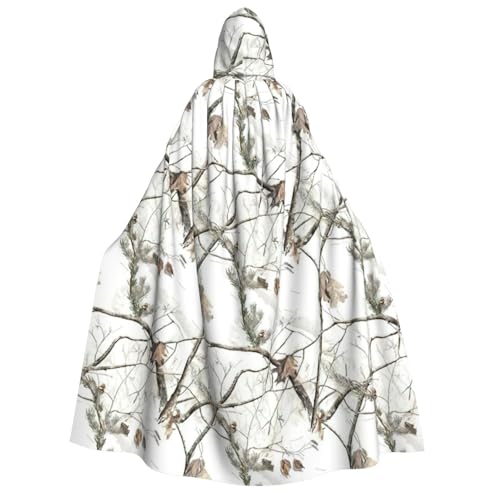 Cape adulte camouflage arbre blanc pour festivals de musique et jeux de rôle