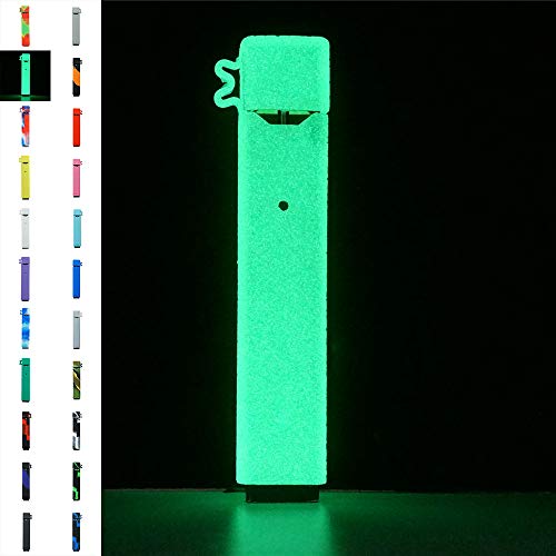 DSC-Mart Texture Case for JUUL, Anti-Slip Silicone Skin Cover Sleeve Wrap Gel Fits JUUL Pen, A Rubber Ring Included (Glow in The Dark)