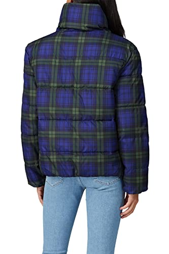 Slate & Willow Rent The Runway Pre-Loved Blue Plaid Puffer Jacket4