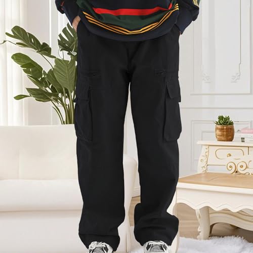 Cargo Trousers for Men Fashion Zipper Pockets Versatile Pants Wide Leg Casual Loose Fit Straight Pant Vacation Outside4