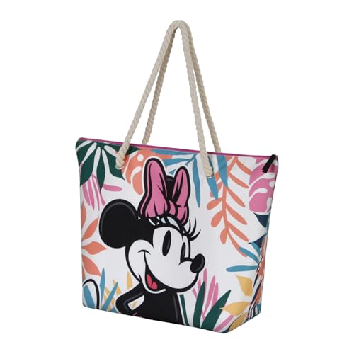 Disney Mickey Minnie Mouse-Bolsa de Playa Soleil, 52 x 37 cm, Multicolor Island