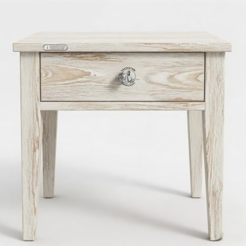 Image of Sheesham Wood Allure Bedside Table for Bedroom & Living Room | Solid Wood Nightstand with Storage Drawer and Open Shelf | Modern End Table
