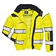 Portwest Klassische Warnschutz-Pilotjacke, Größe: XXXL, Farbe: Gelb/Schwarz, C466YBRXXXL