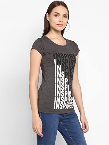 Image of Modeve Women Printed Cotton Blend Half Sleeve Round Neck T-Shirt for Summer
