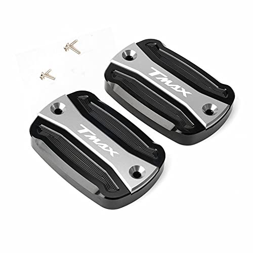 WHONG Motocicleta CNC Aluminio Fluido De Freno Delantero Depósito De Combustible Tanque para Ya-MA-HA T-MAX 500 TMAX 500 TMAX 530 SX DX 560 Tech MAX MAX TMAX, Accesorios Moto,Plata Cover