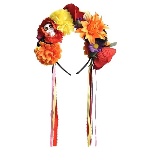Amscan International Banda PELO DE HALLOWEEN aliceband TIARA El Día de los Muertos trajes de equipamiento