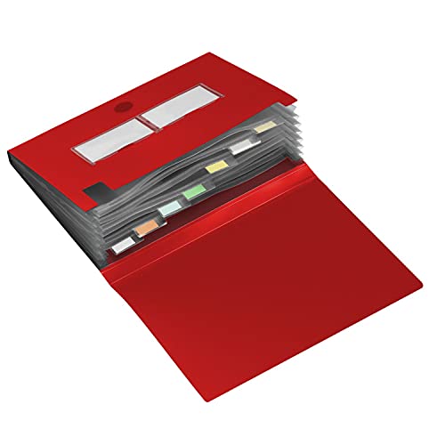 HF2 140747 Dokumentenmappe Fächermappe A4, 7 Taben, rot Cover