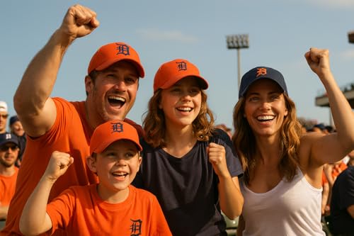 Gorra Deportiva Ajustable para Niños Naranja/Azul miniatura 3