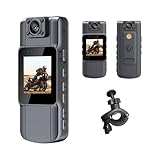 FINYQBET Mini Câmera Espiã com Tela - Câmera Oculta 4K com Visão Noturna Infravermelha, Tela 1.54', Bateria de 7 Horas - Ideal para Segurança Patrimonial, Motocicleta, Entregas e Esportes Radicais