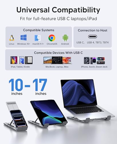 image for Mukiya Laptop Docking Station Stand, Dock Tablet Stand, 11 in 1 USB C 