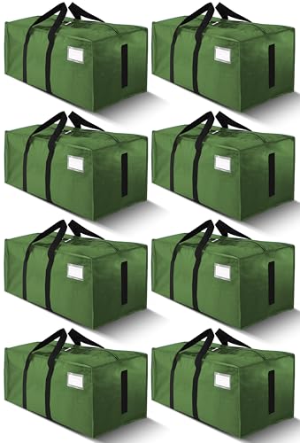 Image of HOMESURE Supports 200lbs Heavy Duty Moving Bags - Strong Zipper & Wrap-Around Handles - Water-Resistant Storage Totes, Durable Alternative to Moving Boxes - 8 Pack - Olive Green