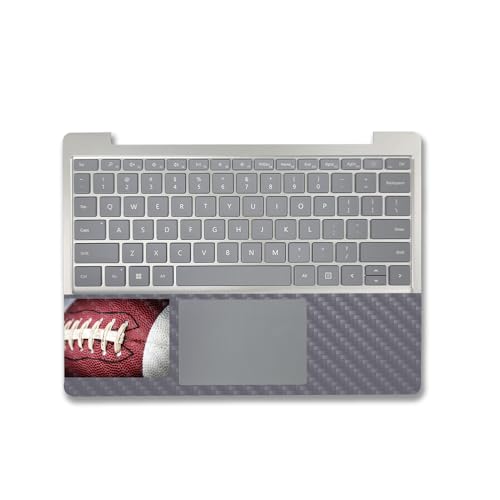 Image of MightySkins Carbon Fiber Skin Compatible with Microsoft Surface Laptop Go 3 (2023) Full Wrap Kit - Football Laces | Protective Durable Textured Carbon Fiber Finish | Made in The USA
