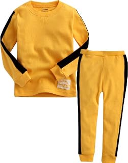 VAENAIT BABY 12M-12 Kids Boys Sleepwear Pajama 2pcs Set Kung Fu Yellow XS