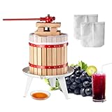 VEVOR Fruit Wine Press, 3.2 Gallon/12L, Solid Wood Basket with Blocks, Heavy Duty Manual Juice Maker, Cider Apple Grape Tincture Vegetables Honey Olive Oil Making Press with Handle for Kitchen, Home
