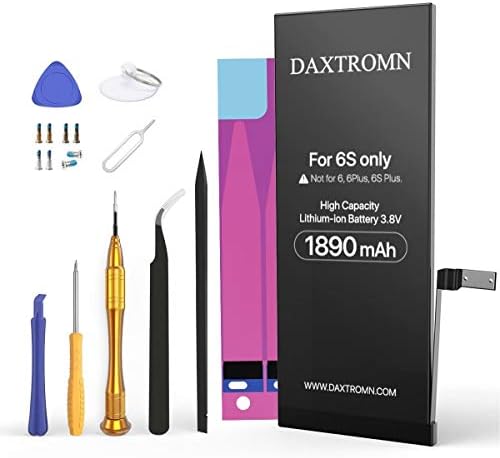 1890mAh Replacement Battery Compatible with iPhone 6S Model A1633 A1688 A1700 DAXTROMN High Capacity Li-ion Battery with Replacement Kits 0 Cycle