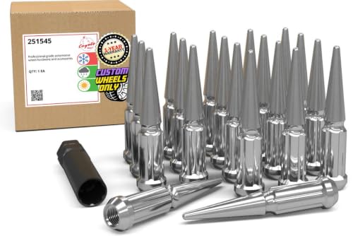 Image of Wheel Accessories Parts 20 Pcs M12x1.5 12x1.5 Thread Spike Spline 4.40 inch Long Lug Nuts Chrome 7 /8 inch & 13 /16 inch Hex Fits Bronco Sport | Chevy Blazer S10 | GMC Jimmy S15