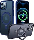 CASEKOO Designed for iPhone 12 Pro/iPhone 12 Case with Magnetic Invisible Stand [Military Drop Protection] [Compatible with MagSafe] Shockproof Slim Translucent Matte Case 6.1 Inch, Blue