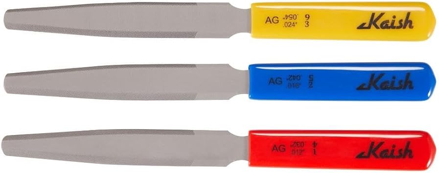 3-Pack Double Edge Guitar Nut Slotting File 12-54 Acoustic Guitar Nut Files String Slots Files for Light/Medium Strings
