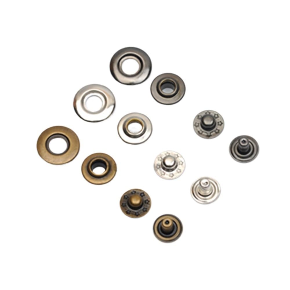 Sunrrafck Multi-Colored 10Sets/Lot 4 Part Brass Metal Snap Buttons Bubble Fastener Black/Nickel/Bronze For Jacket Overcoat(Multi-Colored)