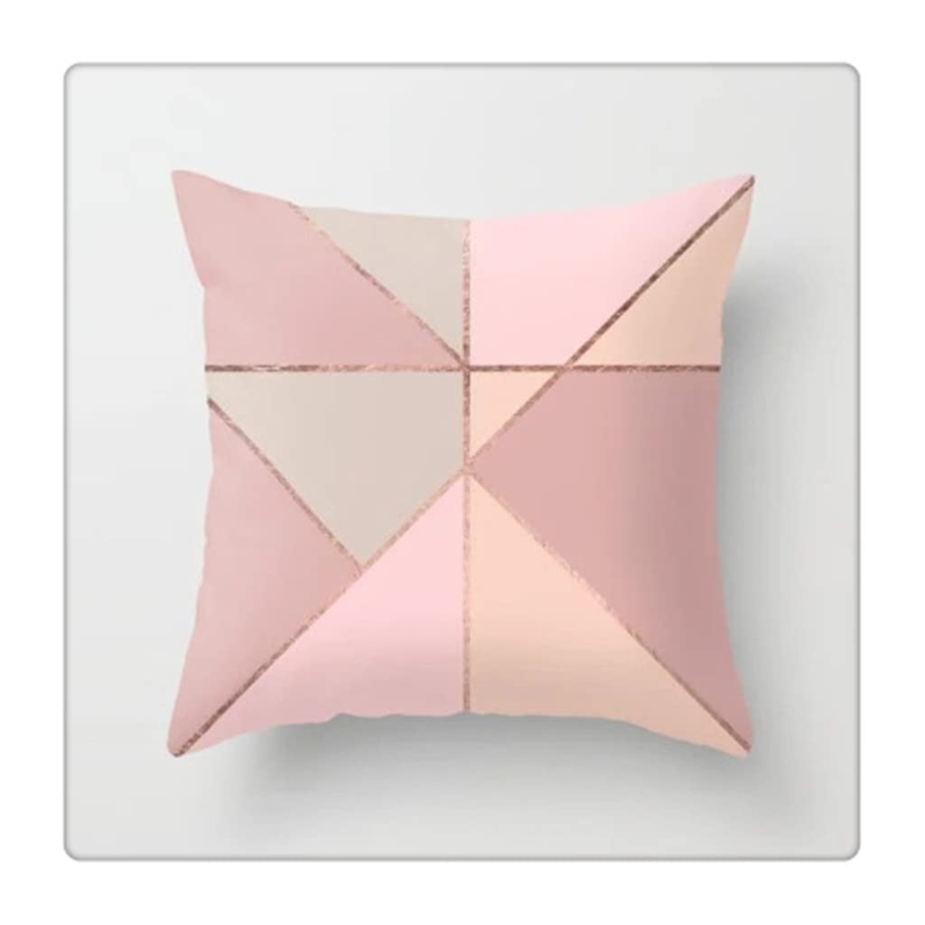 MFJGHU Rose Gold Pillowcase Polyester Peachskin Pillow Case Home Sofa Throw Cover Short Plush Velvet Bed Decoration(Style E)