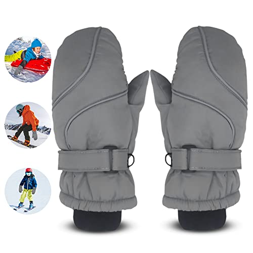ASANMU Enfants Gants de Ski Hiver,3-12 Ans Garçons et Filles Gants d'hiver Warm Imperméable Coupe Vent Thermique Mitaines pour Ski Snowball Patin à Glace et Sports en Hiver Neig Cadeau Cover