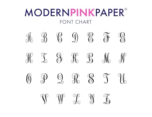 Modern Pink Paper Classic Monogram Stationary Set Folded Note Cards thumb #3
